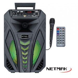 Parlante Bluetooth Netmak Xtasys c/ Micrófono Negro RGB - NM-XTASYS